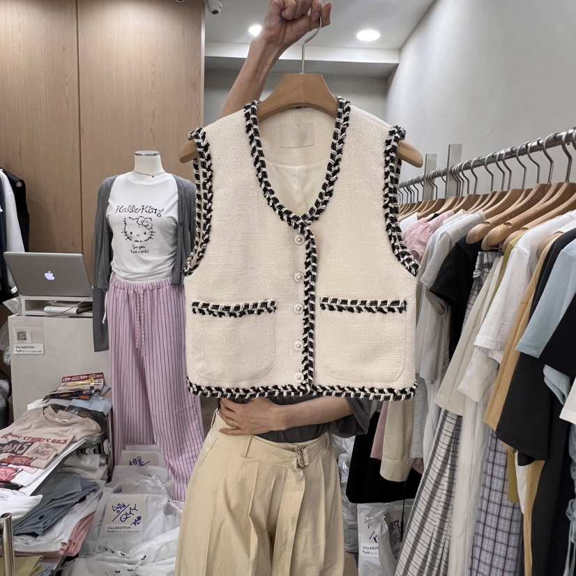 VILLABUTTON韓國直郵㊣東大門實拍女裝新品休閑人氣25春夏馬甲VILLABUTTON馬甲