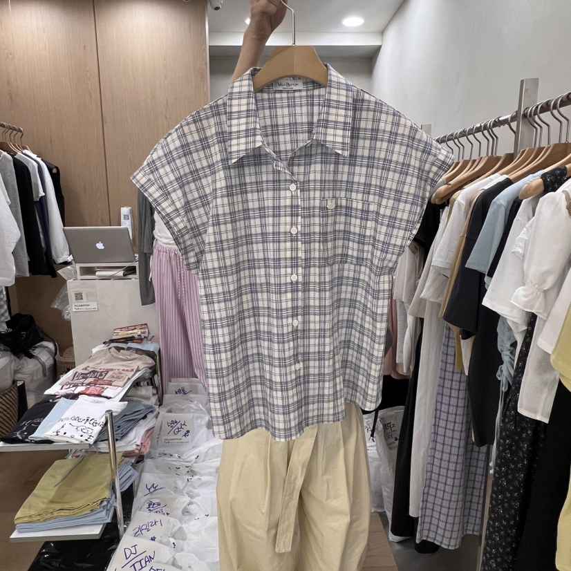 VILLABUTTON韓國直郵㊣東大門實拍女裝新品熱賣25春夏襯衫蕾絲衫VILLABUTTON襯衫/蕾絲衫
