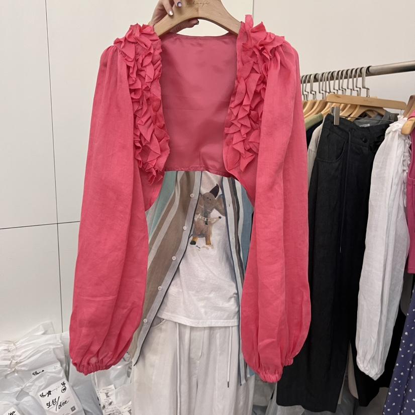 DOHWAJI韓國直郵㊣東大門實拍女裝新品25春夏襯衫蕾絲衫披肩DOHWAJI襯衫/蕾絲衫