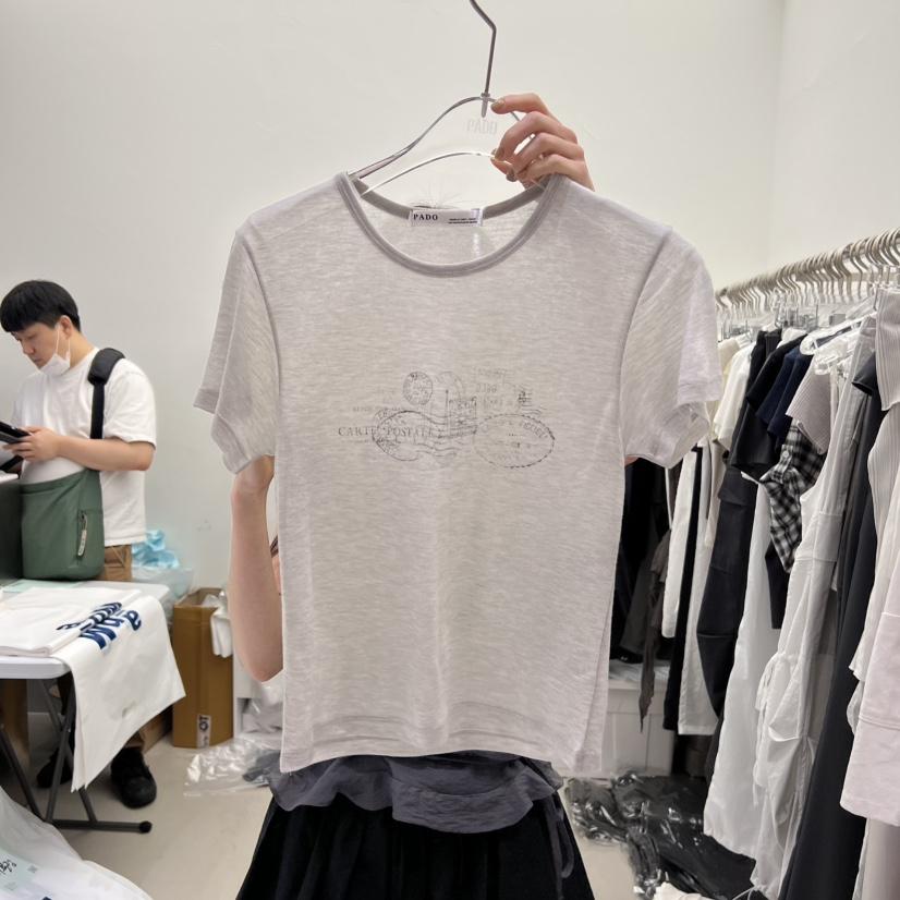 PADO直郵韓國代購㊣女裝新品推薦25春夏時尚休閑人氣熱賣T恤PADOT恤
