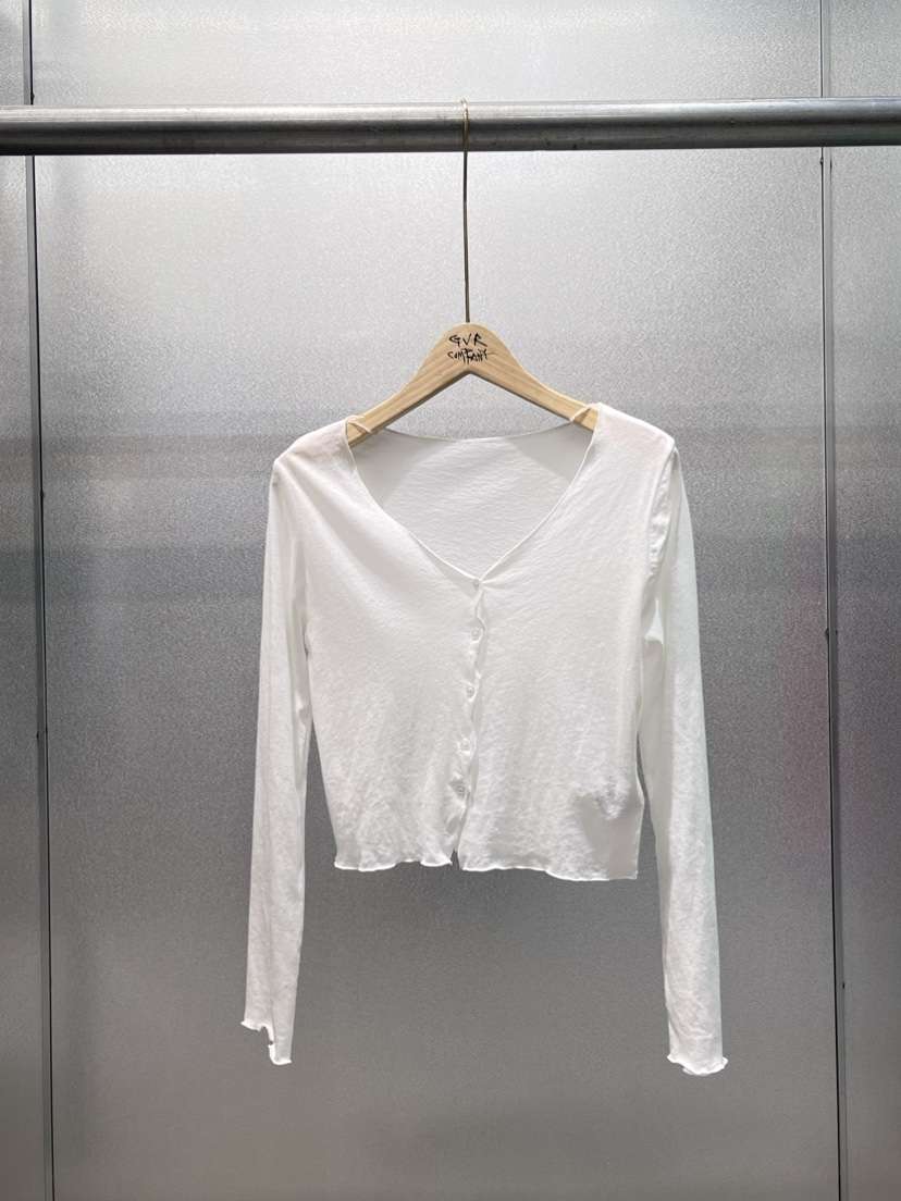 VARY COON直郵韓國代購㊣女裝新品25春夏針織衫荷葉邊開衫GVR-VARY COON針織衫