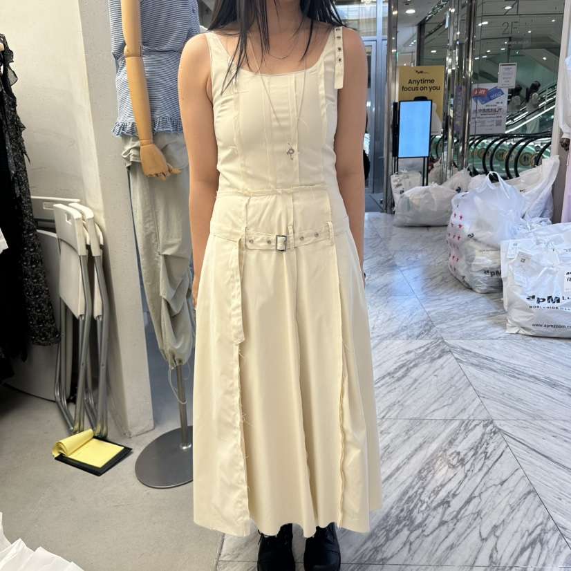 FOUNDATION韓國直郵㊣女裝新品休閑人氣時尚推薦連衣裙含腰帶FOUNDATION連衣裙