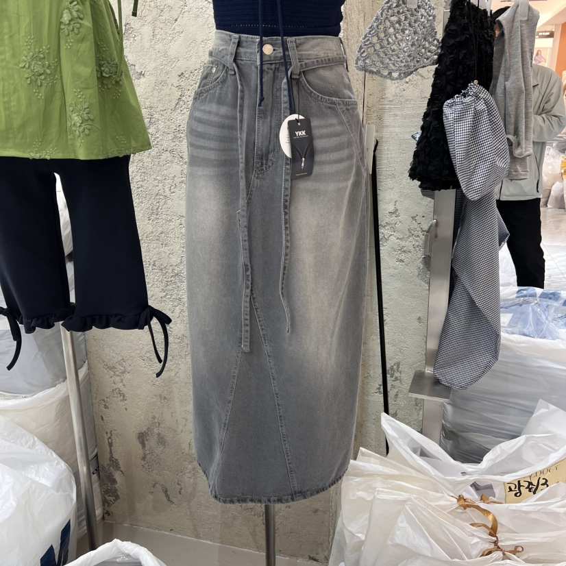 SOLD OUT韓國直郵㊣東大門實拍女裝新款時尚半身裙中短裙含腰繩SOLD OUT半身裙/中短裙