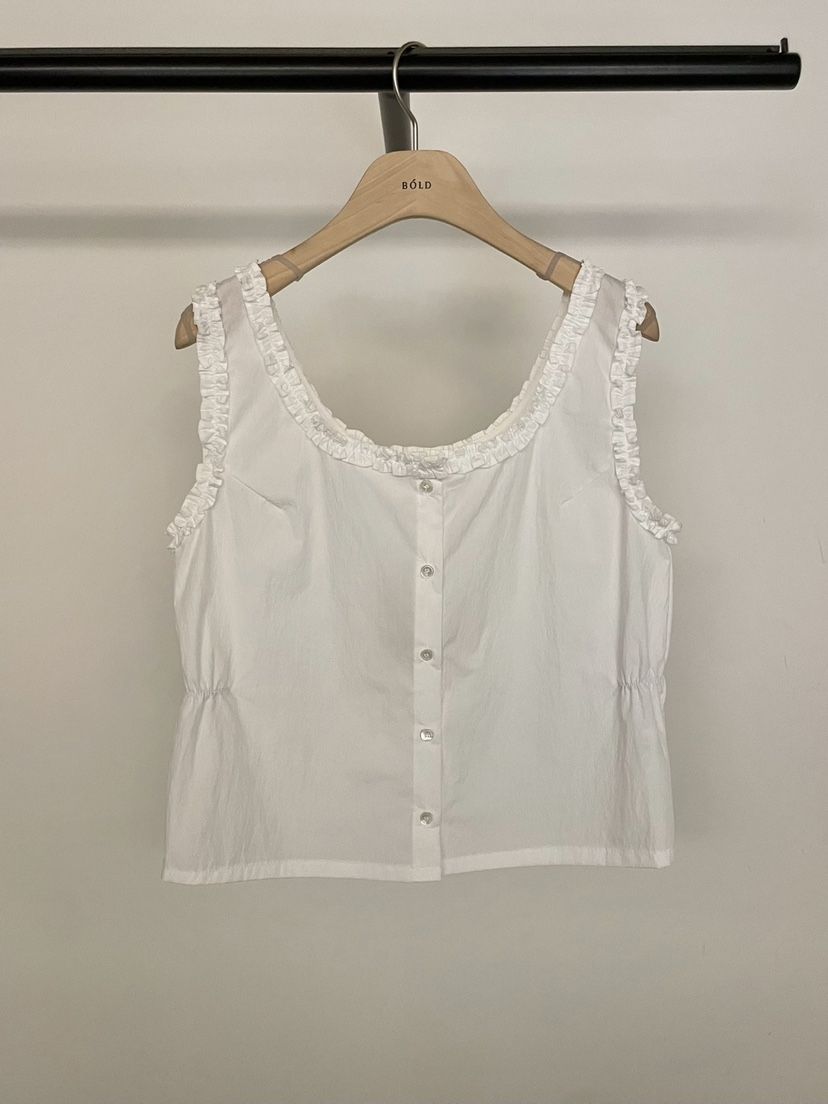 BOLD-A韓國直郵㊣東大門實拍女裝新品25春夏吊帶背心荷葉邊尼龍RE BOLD吊帶/背心