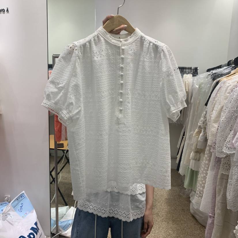 A韓國直郵㊣東大門實拍女裝新品時尚休閑25春夏熱賣襯衫蕾絲衫A STORE襯衫/蕾絲衫