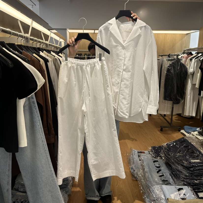 LEFANCY韓國直郵㊣女裝新品熱賣休閑人氣時尚推薦套裝套裝亞麻LEFANCY套裝