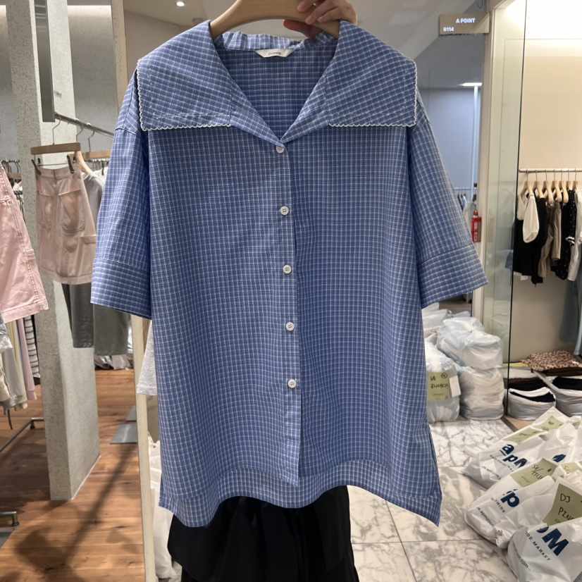 COMELY直郵韓國代購㊣女裝新款時尚休閑25春夏人氣襯衫蕾絲衫COMELY襯衫/蕾絲衫