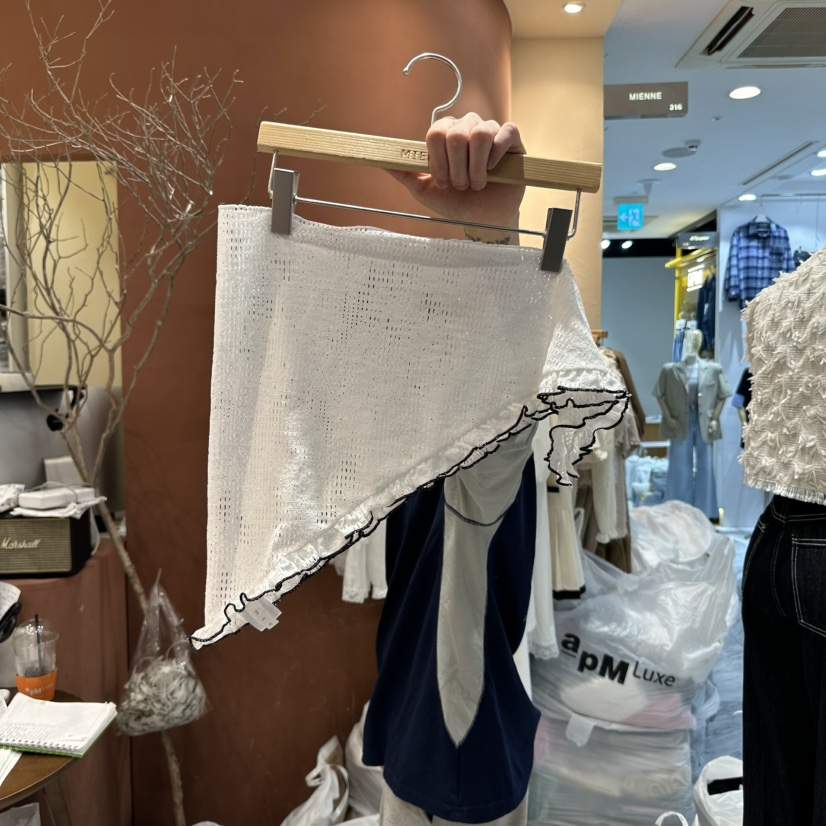 MIENNE直郵韓國代購㊣女裝新品時尚推薦人氣25春夏圍巾披肩蕾絲MIENNE圍巾/披肩