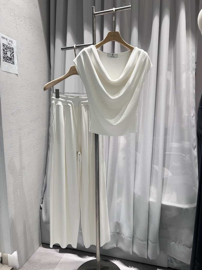 CLOTH直郵韓國代購㊣女裝新品推薦休閑25春夏套裝兩件套褶皺CLOTH套裝