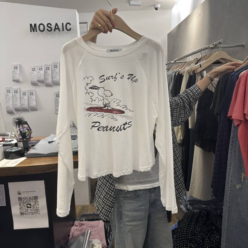 MOSAIC韓國㊣直郵東大門代購女裝新款時尚熱賣人氣推薦長袖T恤MOSAIC長袖T恤
