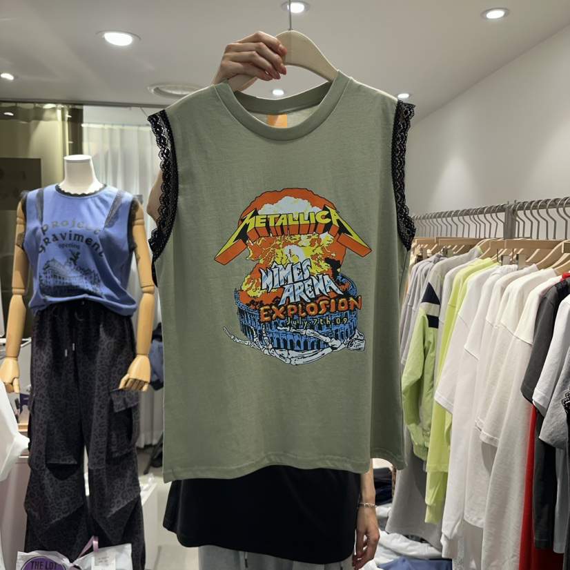THE LOT韓國㊣直郵東大門代購女裝新品25春夏吊帶背心蕾絲THE LOT/	LOT吊帶/背心