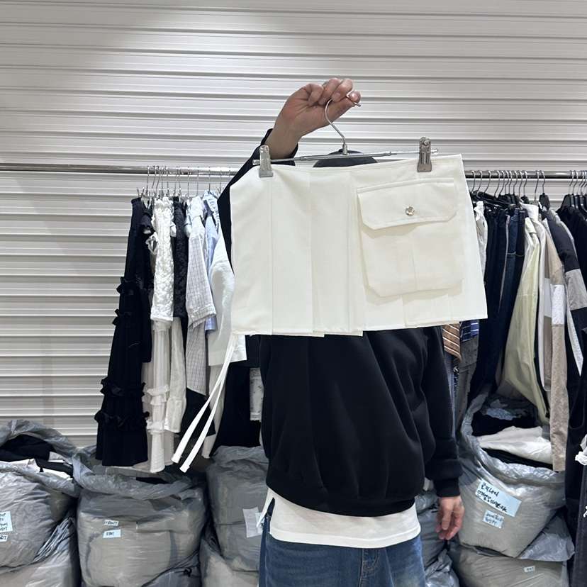 BRICKLANE直郵韓國代購㊣女裝新品休閑推薦時尚短裙褶皺亞麻BRICKLANE短裙