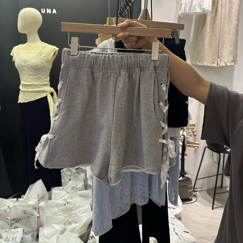 UNA/THE MAY東大門代購女士新品人氣25春夏職業休閑短褲蕾絲THEMAY/UNA短褲