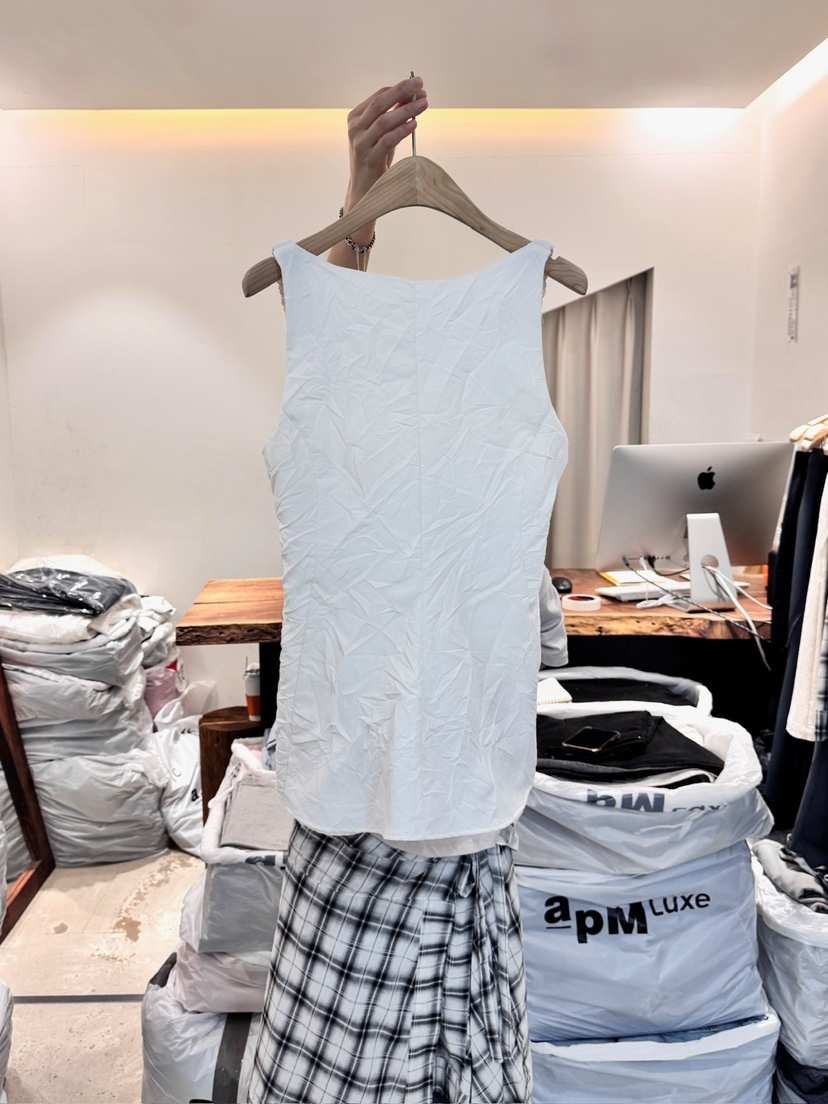 FRIC東大門直郵女士新品職業人氣真品推薦時尚吊帶背心褶皺FRIC吊帶/背心