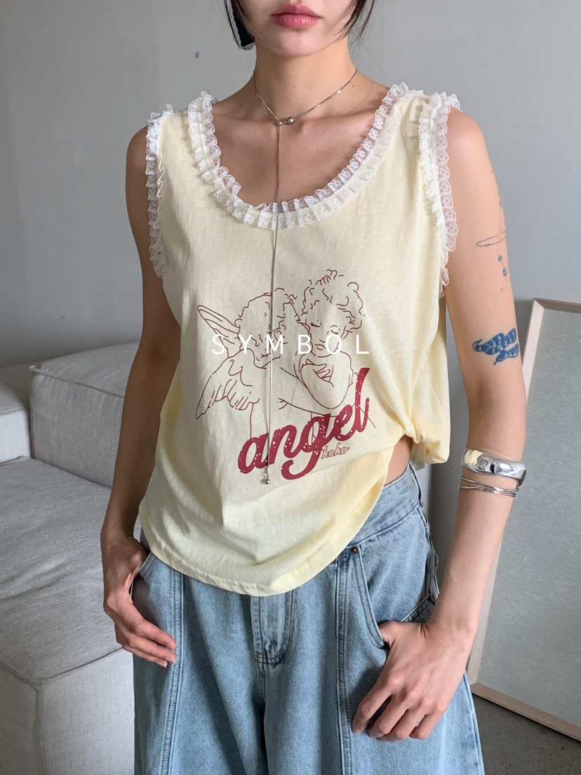SYMBOL韓國直郵㊣東大門實拍女裝新款時尚熱賣休閑吊帶背心SYMBOL吊帶/背心