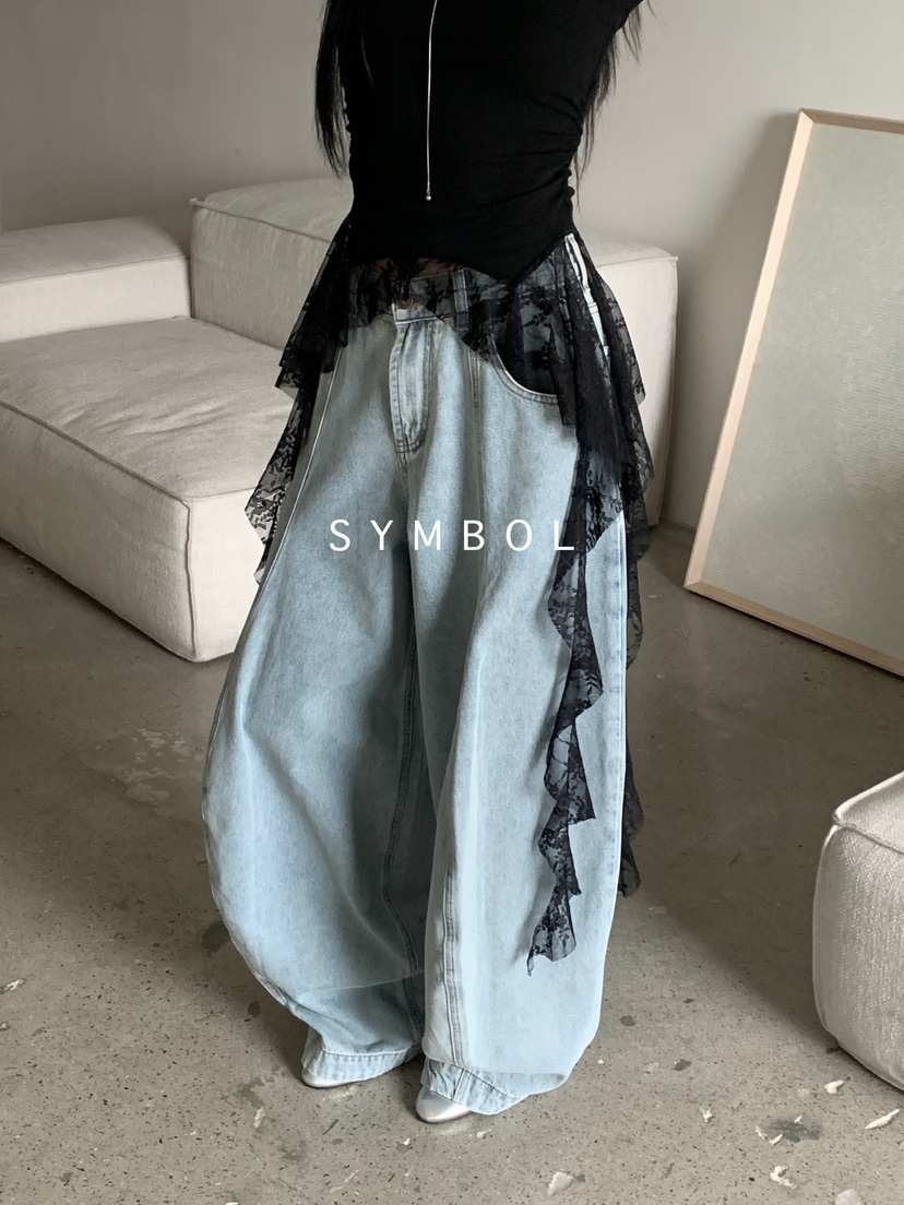 SYMBOL直郵韓國代購㊣女裝新款推薦人氣休閑時尚25春夏牛仔褲SYMBOL牛仔褲