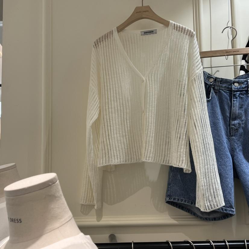 DAISY DRESS韓國直郵㊣女裝新品熱賣人氣休閑25春夏針織衫透視DAISY DRESS針織衫