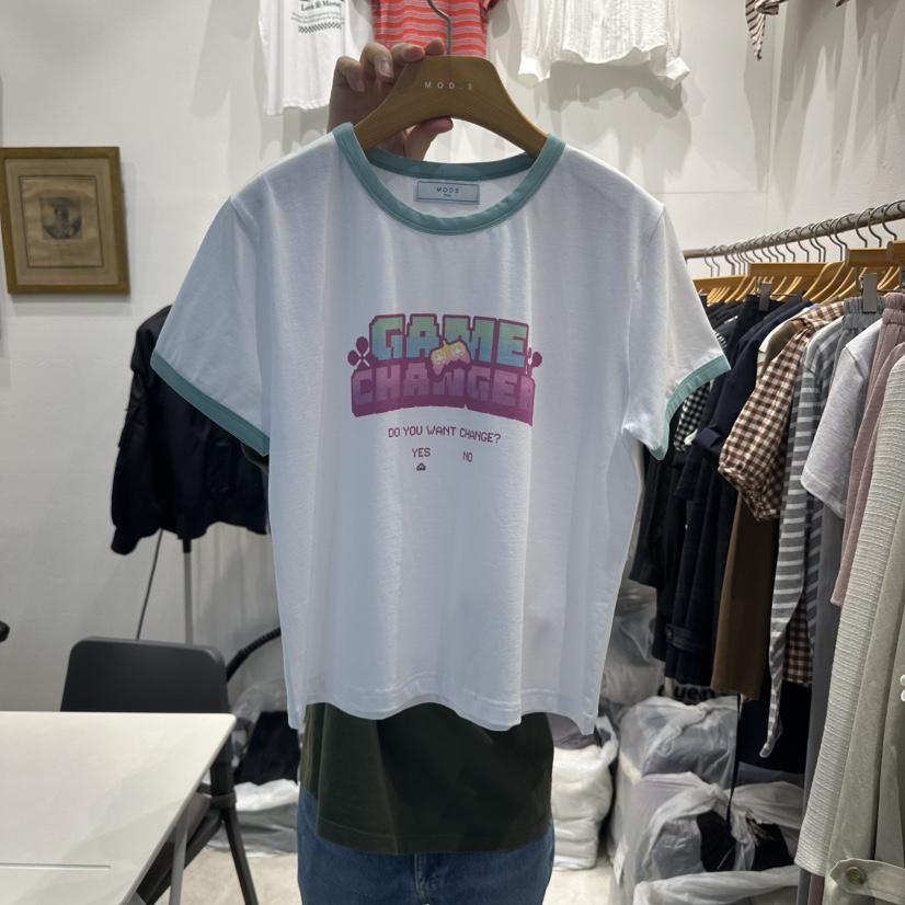 MODS-Q韓國直郵女士新款25春夏人氣時尚休閑真品職業推薦T恤MODS-QT恤