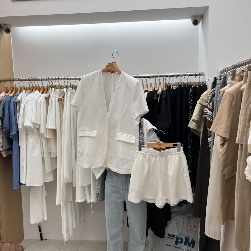 DRESS ROOM東大門實拍女裝新款推薦時尚職業25春夏套裝套裝亞麻DRESS ROOM套裝