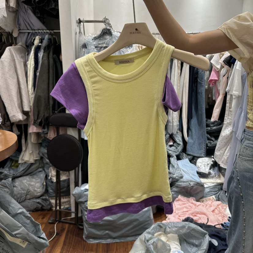 BERTHA韓國直郵女士新款真品休閑推薦人氣25春夏職業吊帶背心BERTHA吊帶/背心