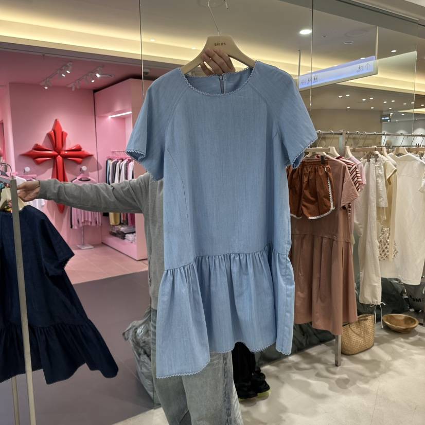 BINUS韓國代購女士新品時尚人氣25春夏休閑真品熱賣推薦連衣裙BINUS連衣裙