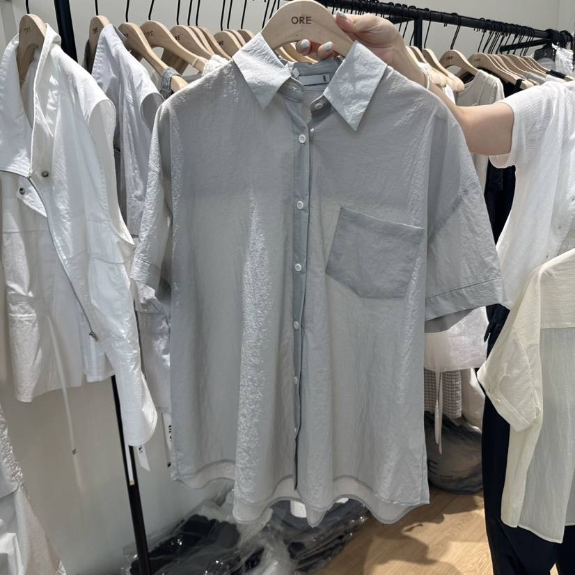 ORE-P東大門代購女士新品休閑真品25春夏時尚職業襯衫蕾絲衫ORE襯衫/蕾絲衫