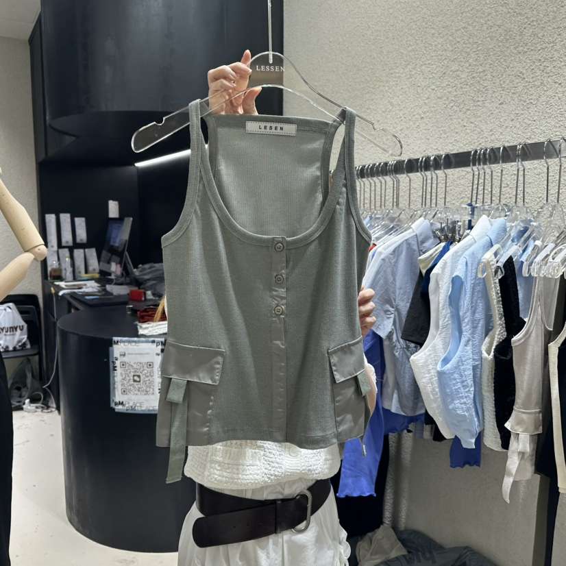 LESSEN東大門代購女士新款休閑推薦熱賣25春夏職業吊帶背心LESSEN吊帶/背心