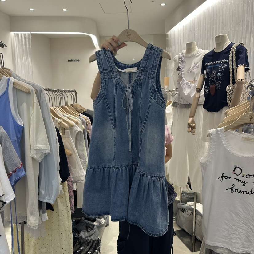 MIMME東大門實拍女士新品時尚25春夏推薦休閑人氣連衣裙V領MIMME連衣裙