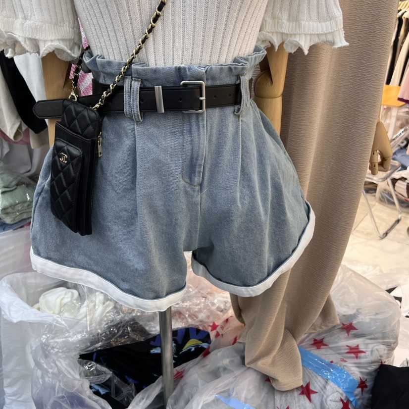 BLACK BABI東大門代購女士新品25春夏休閑推薦短褲包含腰帶BLACK BABI短褲