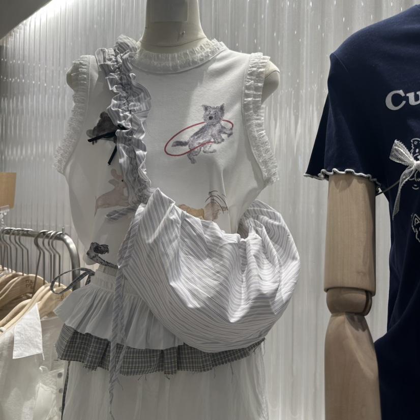 MIMME東大門實拍女裝新品真品休閑時尚職業25春夏單肩斜跨包條紋MIMME單肩/斜跨包