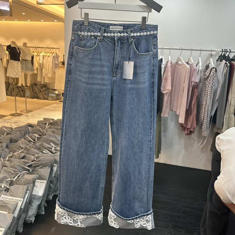 AIME HOPE MAKE東大門代購女裝新品推薦休閑職業人氣牛仔褲AIME HOPE MAKE牛仔褲