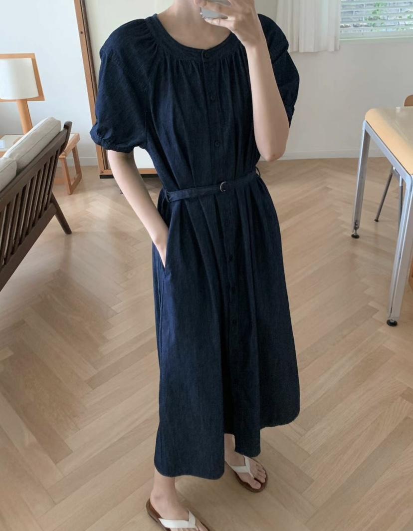 MILLIMETER東大門直郵女士新款時尚休閑推薦真品連衣裙含腰帶MILLIMETER連衣裙