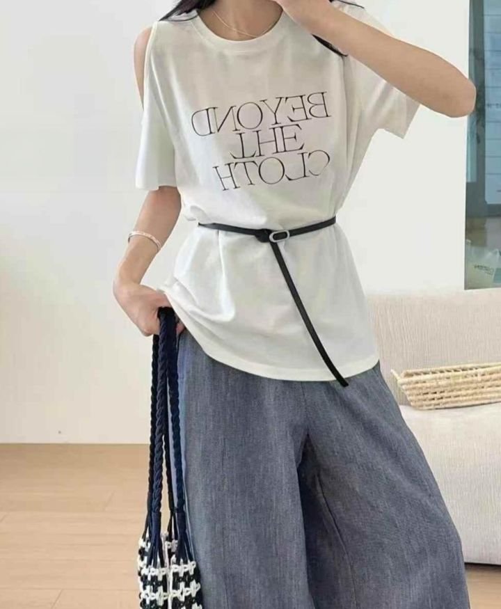 BOBBIE DOLL東大門實拍女士新款職業25春夏真品熱賣T恤含腰帶BOBBIE DOLLT恤