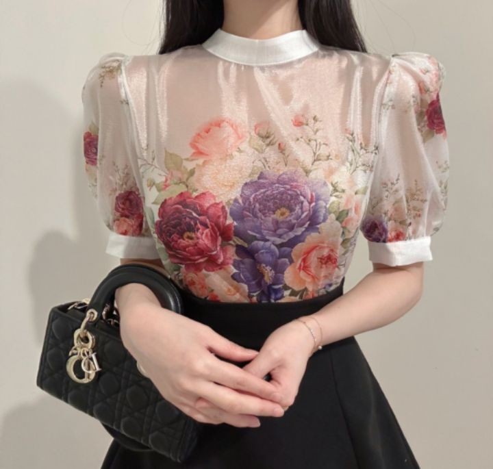 火Ⅱ-화투-T東大門代購女士新款25春夏休閑職業襯衫蕾絲衫火Ⅱ襯衫/蕾絲衫