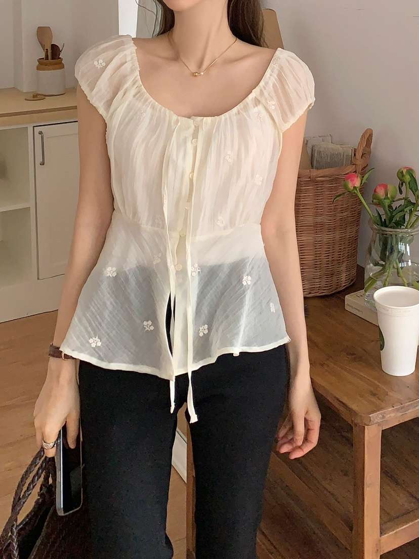 CRONG韓國直郵女士新品推薦休閑人氣職業時尚熱賣襯衫蕾絲衫CRONG襯衫/蕾絲衫