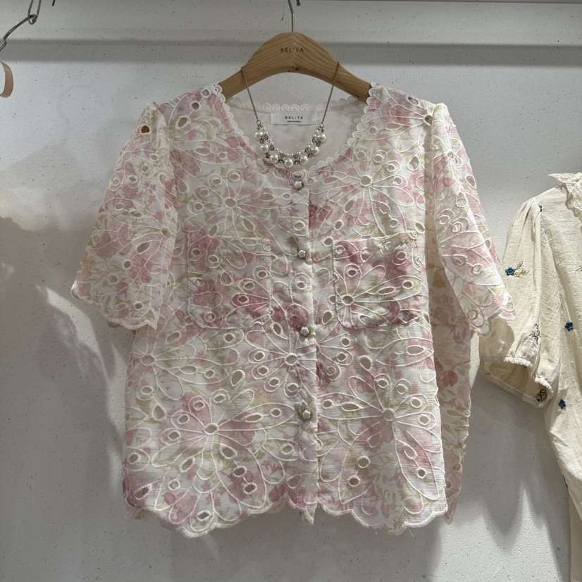 空東大門代購女裝新品熱賣休閑真品人氣時尚襯衫蕾絲衫口袋BELITA襯衫/蕾絲衫