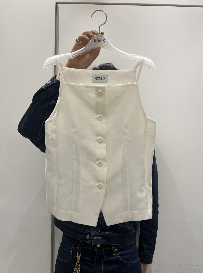 NOVUS韓國㊣直郵東大門代購女裝新款休閑推薦熱賣時尚馬甲亞麻NOVUS馬甲