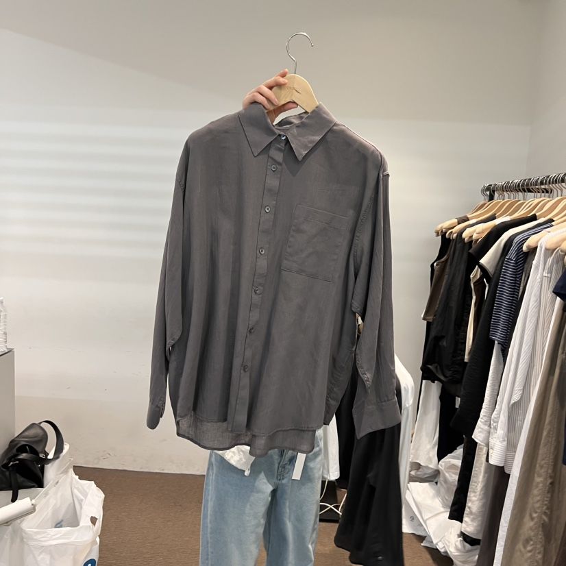 OBJECT韓國直郵㊣女裝新品熱賣推薦時尚休閑襯衫蕾絲衫亞麻OBJECT襯衫/蕾絲衫