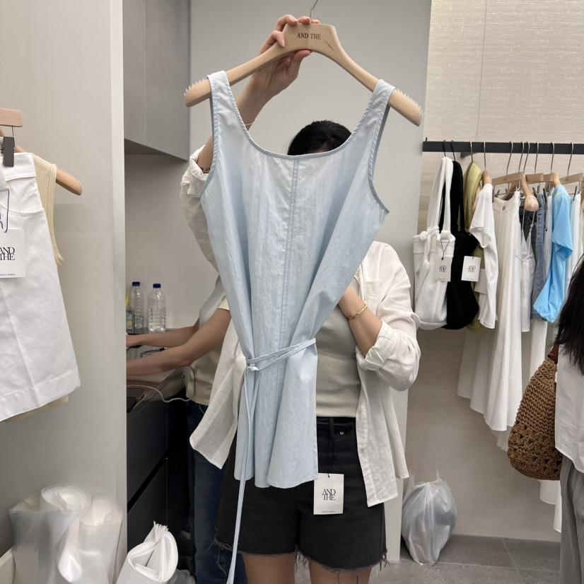 AND THE直郵韓國代購㊣女裝新品推薦人氣休閑熱賣吊帶背心AND THE吊帶/背心