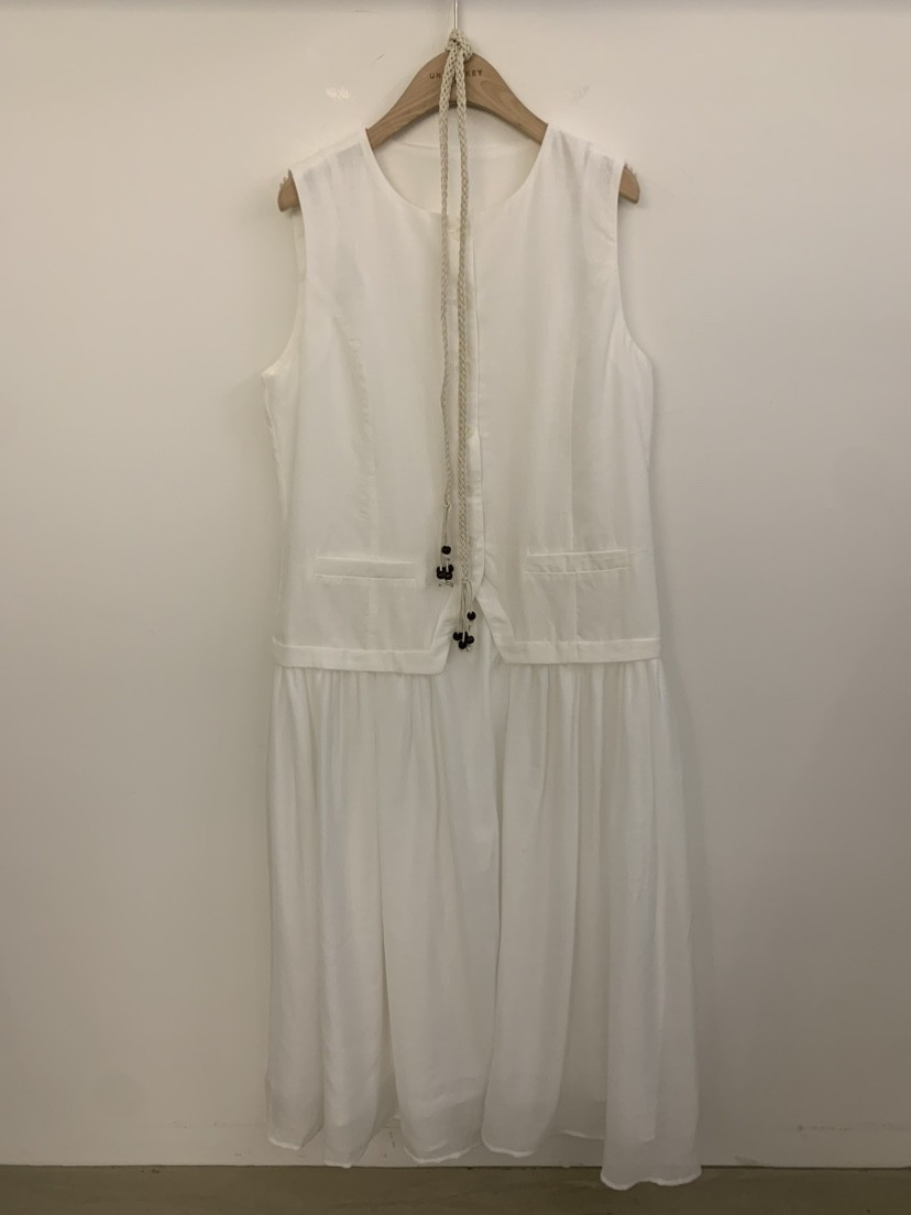 UNDER KEY韓國直郵㊣女裝新品休閑25春夏連衣裙含腰繩亞麻UNDER KEY連衣裙