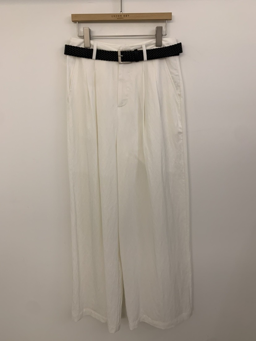 UNDER KEY韓國直郵㊣女裝新品25春夏休閑休閑褲含腰帶天絲UNDER KEY休閑褲