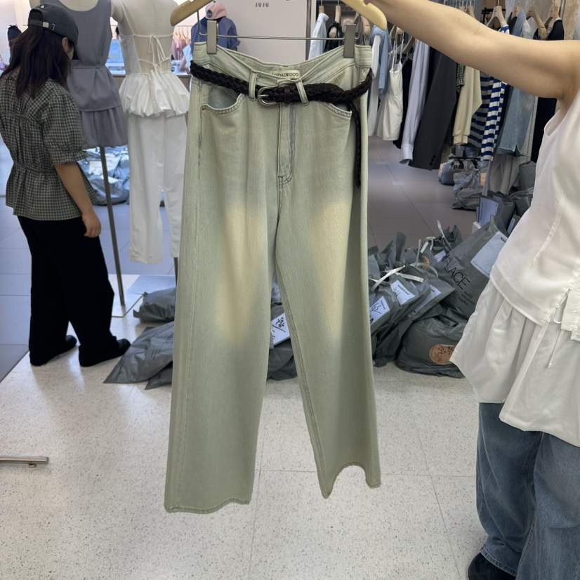SANDALWOOD韓國㊣直郵東大門代購女裝新品時尚牛仔褲不含腰帶復古SANDALWOOD牛仔褲