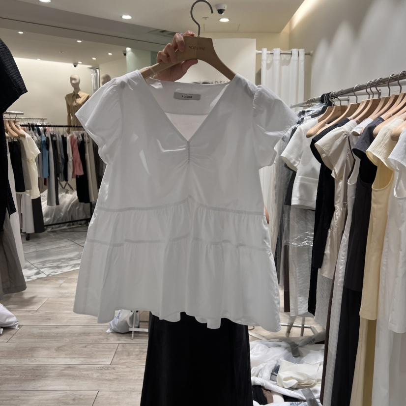 ADELINE韓國㊣直郵東大門代購女裝新品時尚休閑人氣襯衫蕾絲衫ADELINE襯衫/蕾絲衫