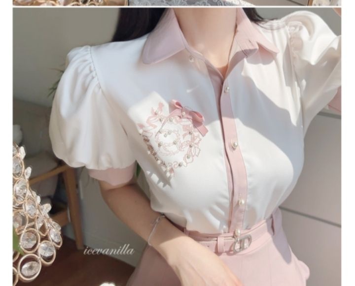 火Ⅱ-화투-T韓國直郵㊣女裝新款熱賣25春夏人氣襯衫蕾絲衫火Ⅱ襯衫/蕾絲衫