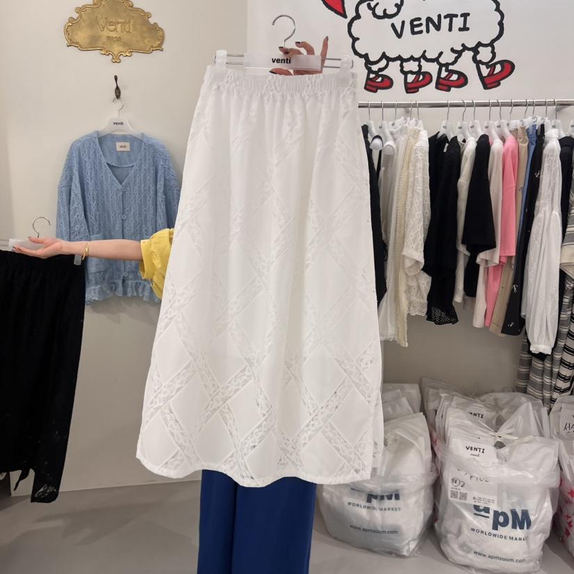 VENTI直郵韓國代購㊣女裝新品推薦25春夏人氣半身裙中短裙蕾絲VENTI半身裙/中短裙
