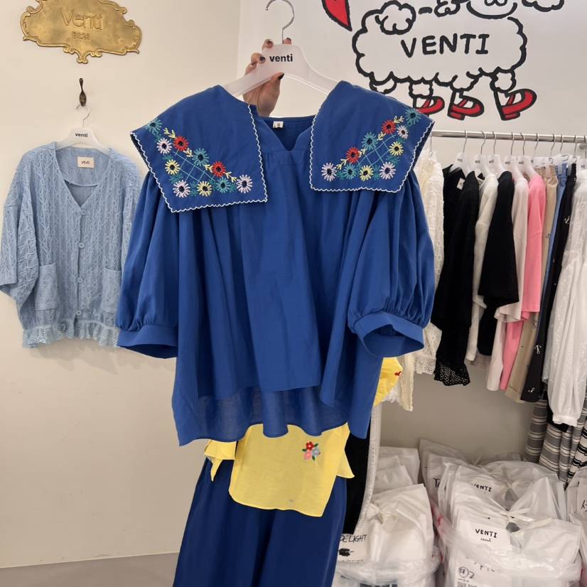 VENTI韓國直郵㊣東大門實拍女裝新品休閑推薦時尚襯衫蕾絲衫VENTI襯衫/蕾絲衫