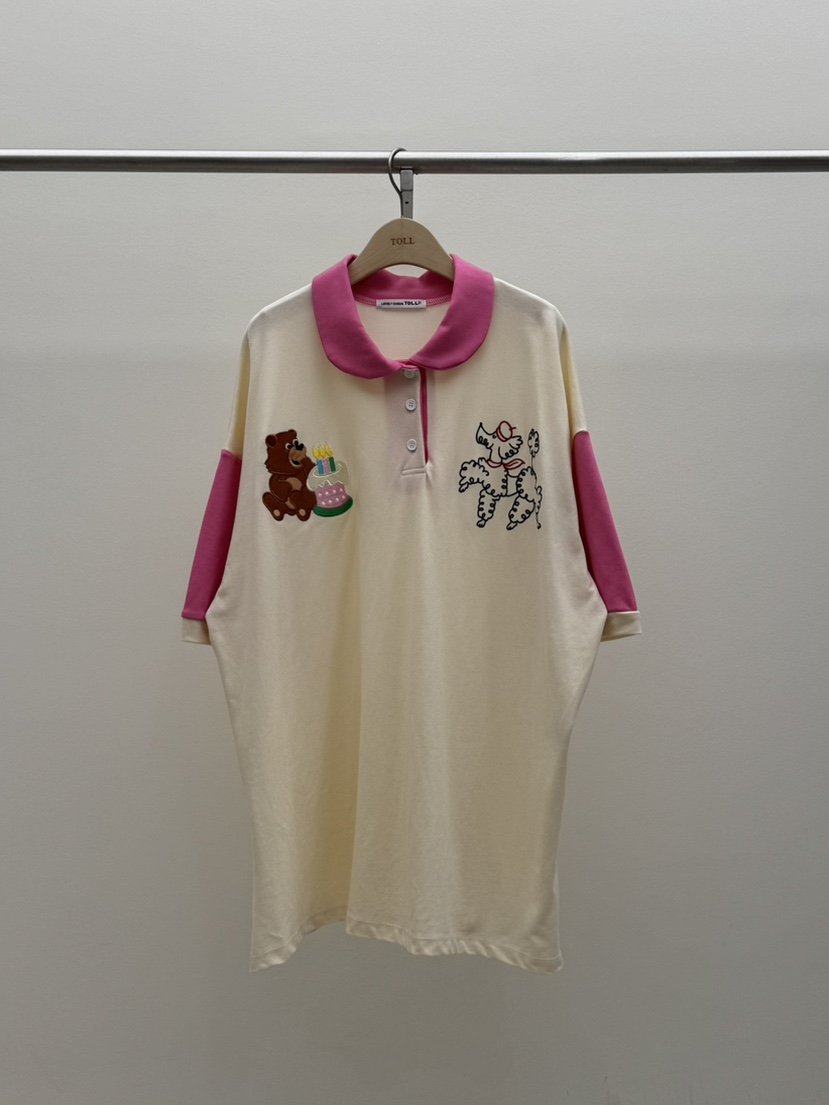 TOLL韓國㊣直郵東大門代購女裝新品25春夏推薦熱賣時尚T恤刺繡TOLLT恤