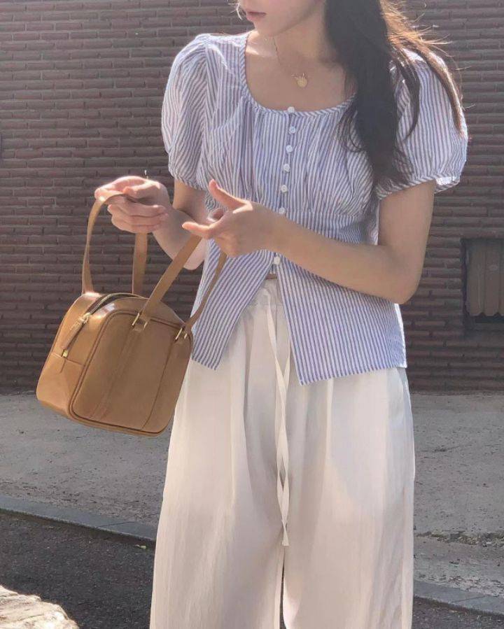 STAY HERE韓國直郵㊣女裝新款推薦休閑人氣25春夏襯衫蕾絲衫STAY HERE襯衫/蕾絲衫