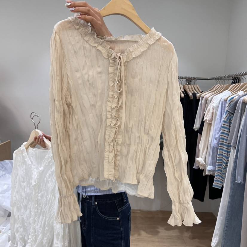 FOREST直郵韓國代購㊣女裝新品休閑熱賣25春夏人氣襯衫蕾絲衫FOREST襯衫/蕾絲衫