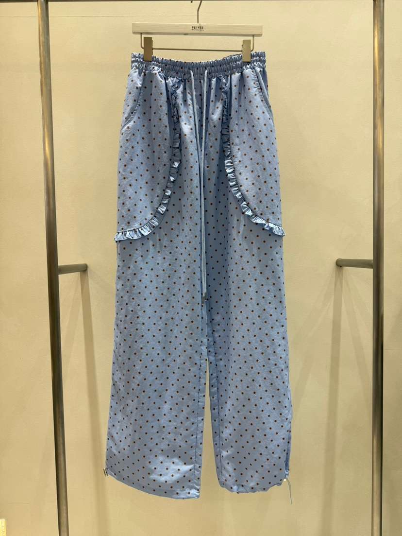 FEFFER直郵韓國代購㊣女裝新款熱賣休閑推薦25春夏休閑褲荷葉邊FEFFER休閑褲